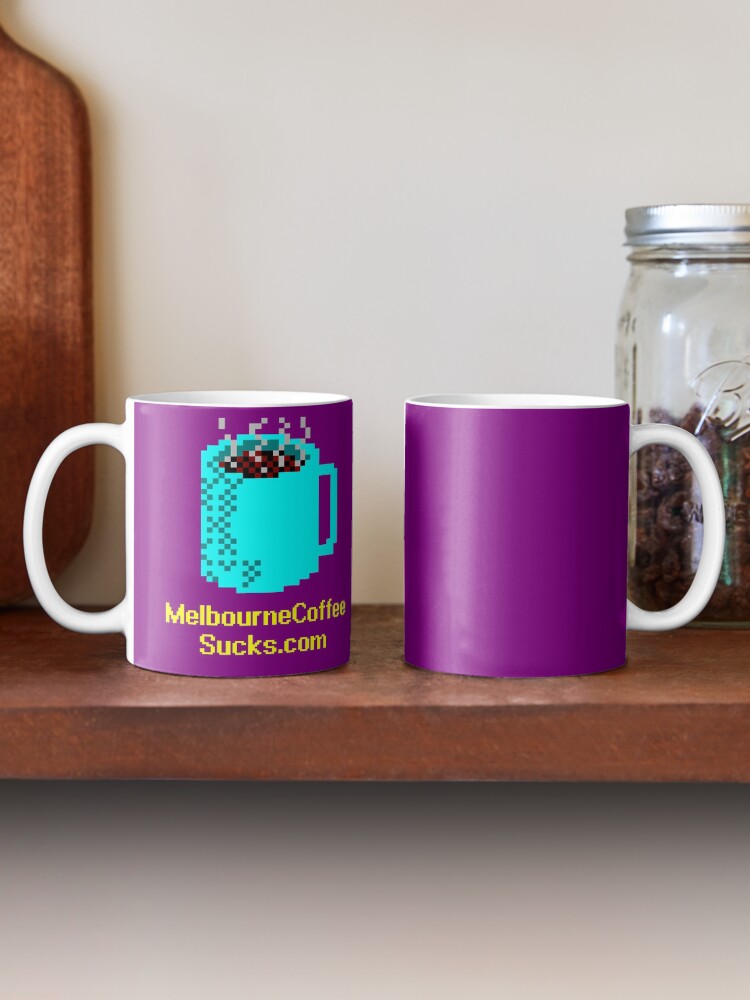 Alternate view of Melbourne Coffee Sucks mug Coffee Mug