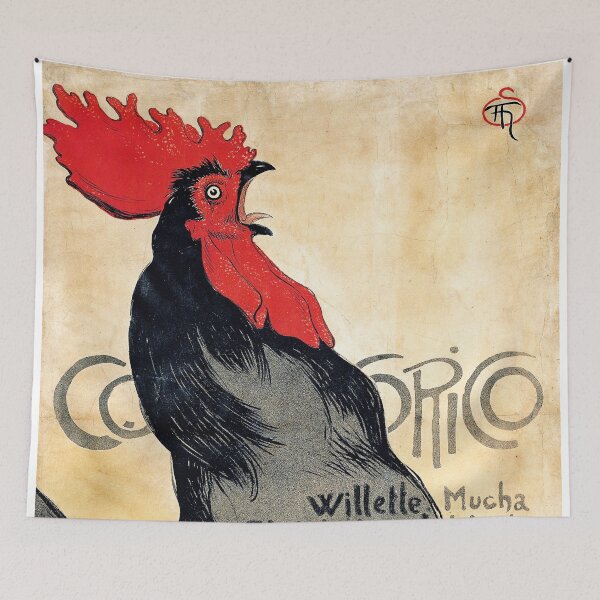 Item preview, Vintage poster Cocorico - Alfons Mucha (new color rendition) designed and sold by DejaVuStudio.