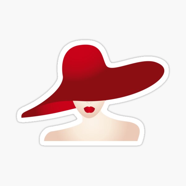Portrait of the lady with the red hat Sticker