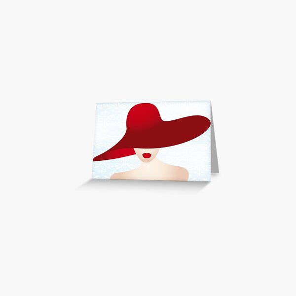 Retrato de la dama con el sombrero rojo Tarjetas de felicitación