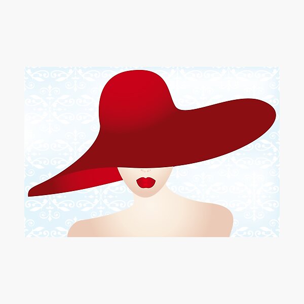 Portrait of the lady with the red hat Photographic Print