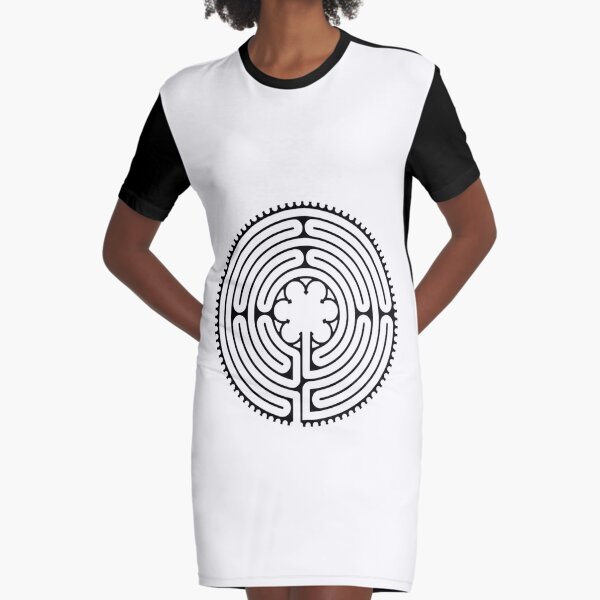 #blackandwhite, #text, #circle, #vector, #illustration, #design, #shape, #symbol, #drawing Graphic T-Shirt Dress