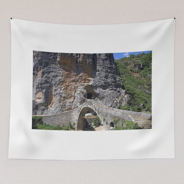 Item preview, kokkori old stone arch bridge landscape Zagoria Greece designed and sold by goceris.