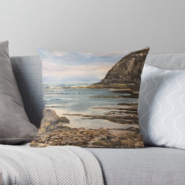 The Headland at Staithes on the North Yorkshire Coast Throw Pillow