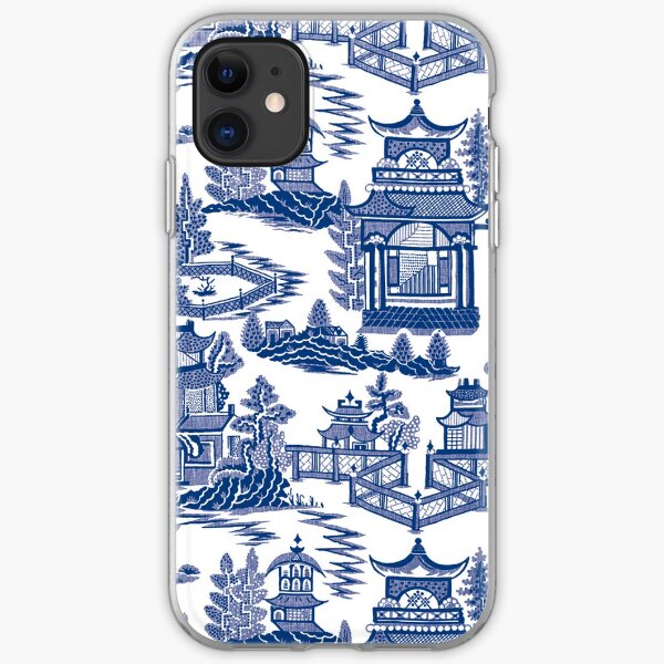 Blue Willow Ancient Ming China - Blue And White Chinoiserie iPhone Soft Case