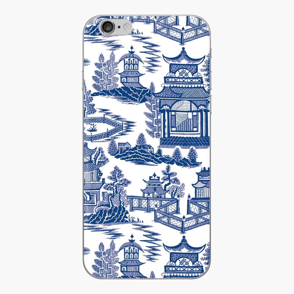 Blue Willow Ancient Ming China - Blue And White Chinoiserie iPhone Skin