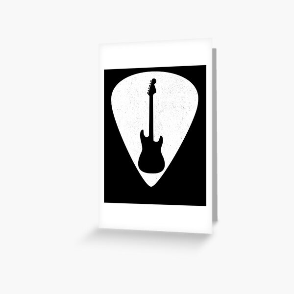 Carte de vœux for Sale avec l'œuvre « Médiator de guitare drôle pour  gaucher avec silhouette de guitare » de l'artiste playloud