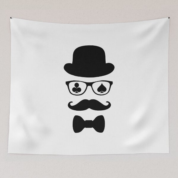Item preview, Gentleman glasses spades cross mustache bow tie designed and sold by kailukask.
