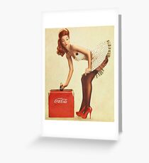 pin-up girl coca cola Greeting Card