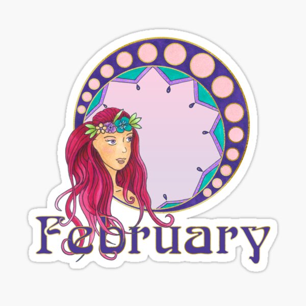 Lady February Sticker