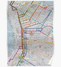 Downtown Seattle System- / Transitkarte - USA Poster