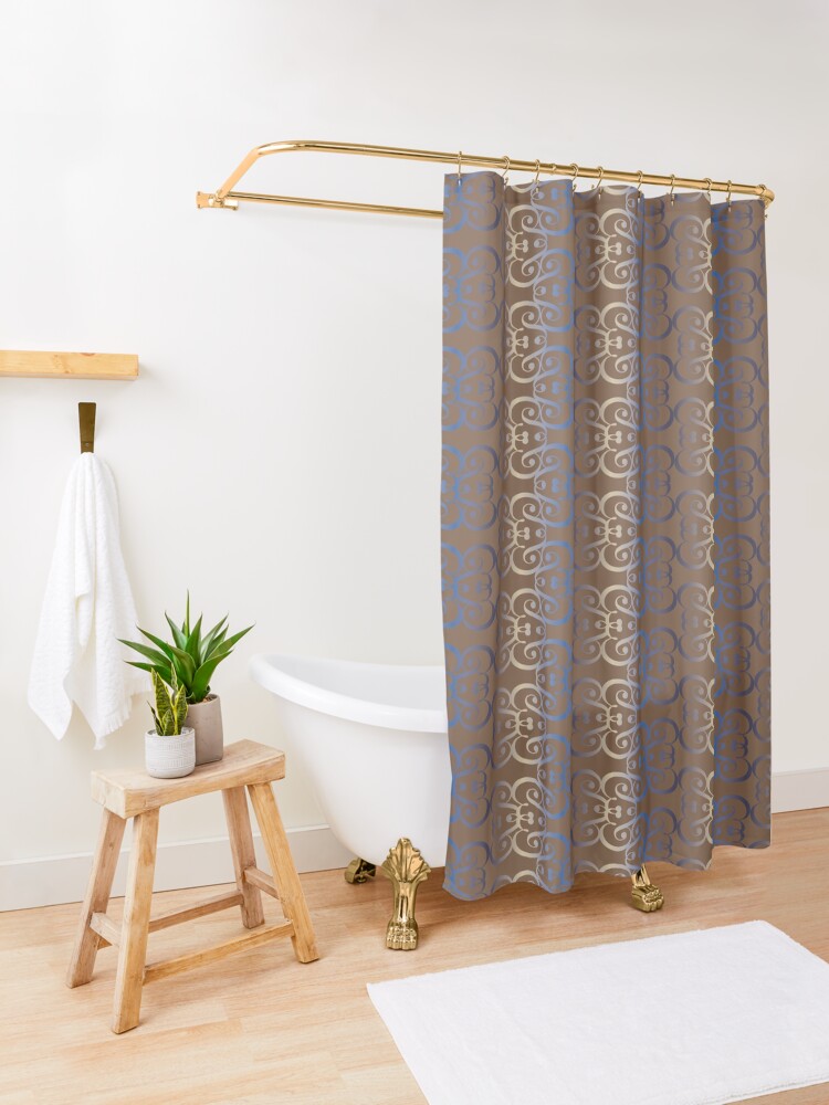 Alternate view of Typographic elegant pattern "&" Shower Curtain