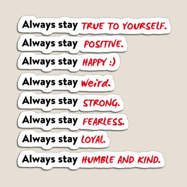 Artikel-Vorschau von Positive Worte, motivierend, inspirierend, freundlich sein, Zitate, gute Stimmung, Aufkleberpakete, ermutigende Worte, immer bleiben, designt und verkauft von avit1.
