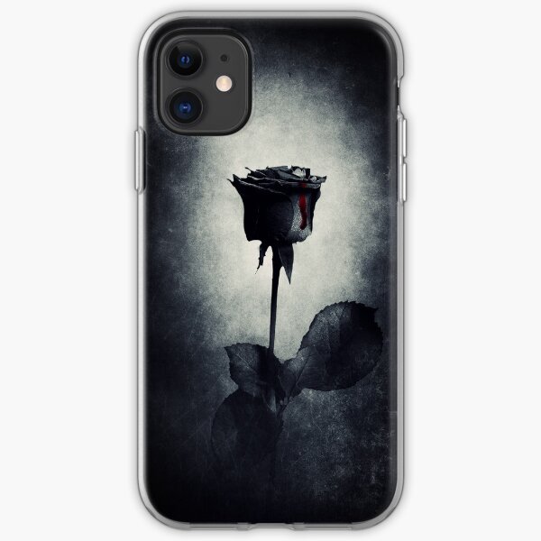 Single black Rose bleeding loss iPhone Soft Case