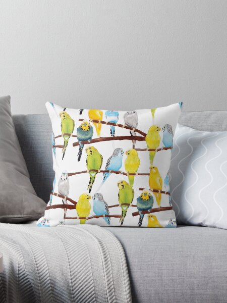 Item preview, Budgie pattern watercolour designed and sold by By Kelly Attenborough.