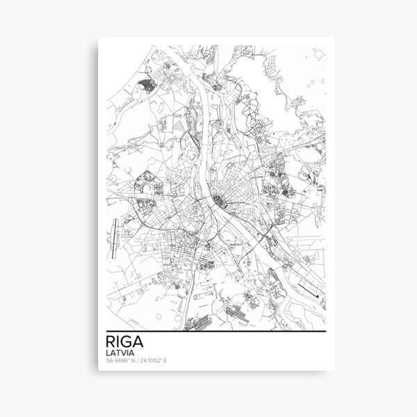 Riga map poster print wall art, Latvia gift printable, Home and Nursery, Modern map decor for office, Map Art, Map Gifts Canvas Print