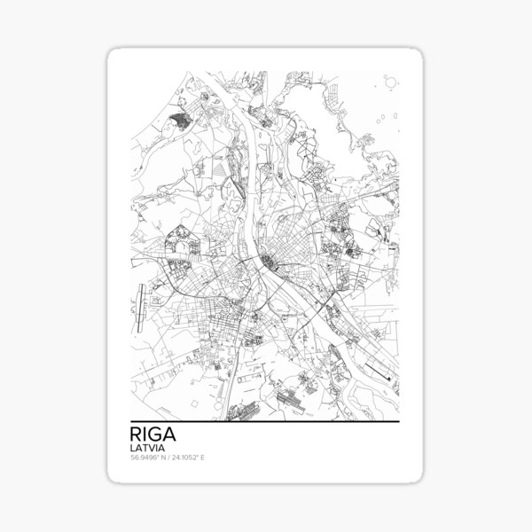 Riga map poster print wall art, Latvia gift printable, Home and Nursery, Modern map decor for office, Map Art, Map Gifts Sticker
