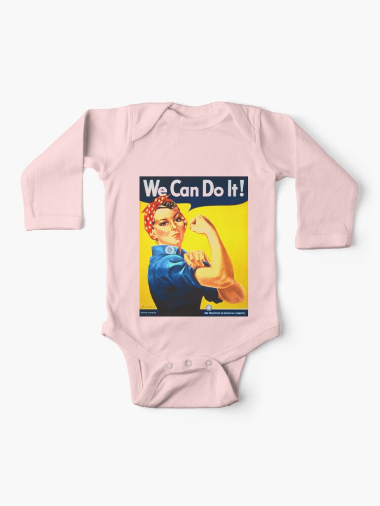 Rosie The Riveter We Can Do It Baby One Piece By Threeampersands Redbubble