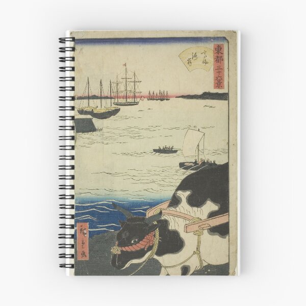 Item preview, The Beach at Takanawa (Takanawa kaigan), from the series "Thirty-six Views of the Eastern Capital (Toto sanjurokkei)" designed and sold by woodblockmuseum.