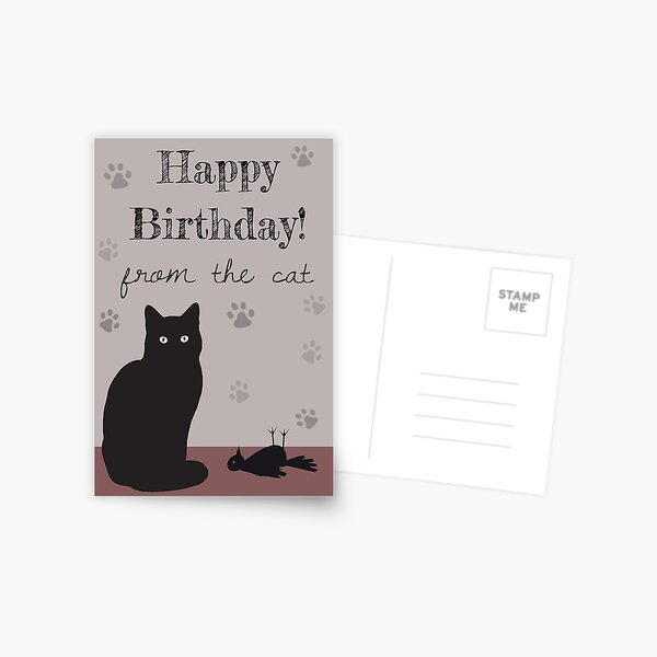 Happy Birthday from the cat Postcard