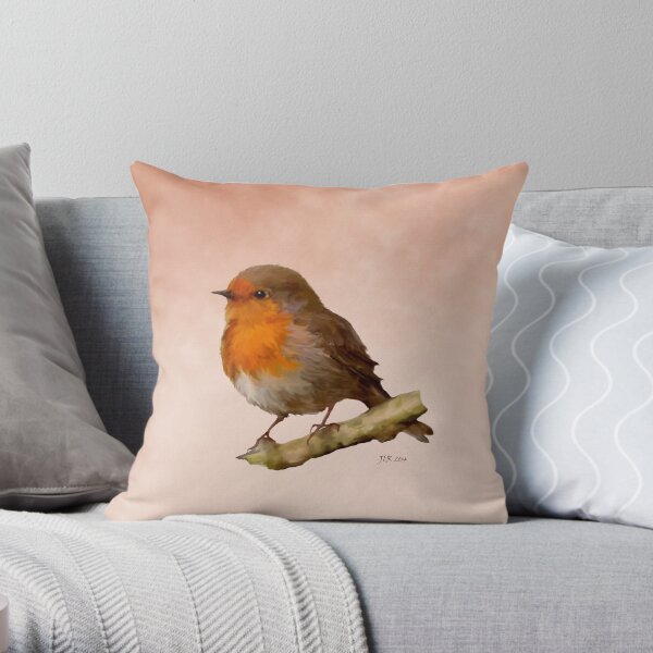 Robin Red Breast Throw Pillow