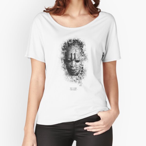 Mask on white background with pidgin text Relaxed Fit T-Shirt