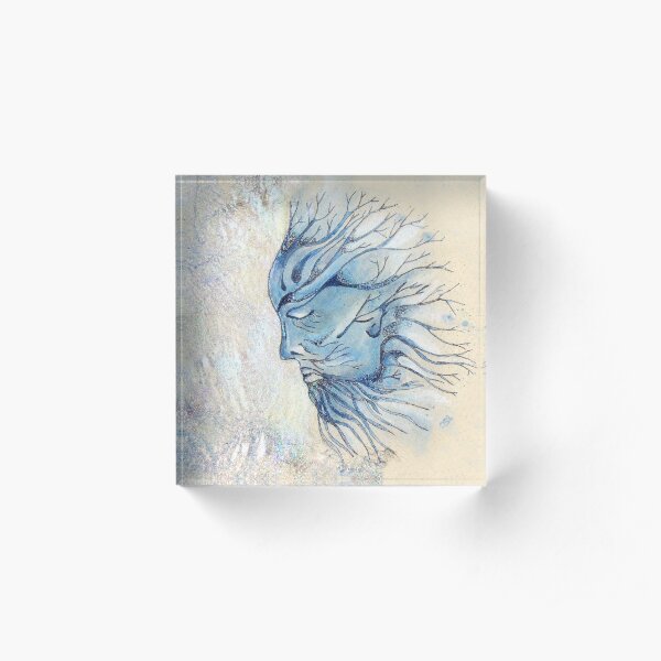 The Green Man in Winter Acrylic Block