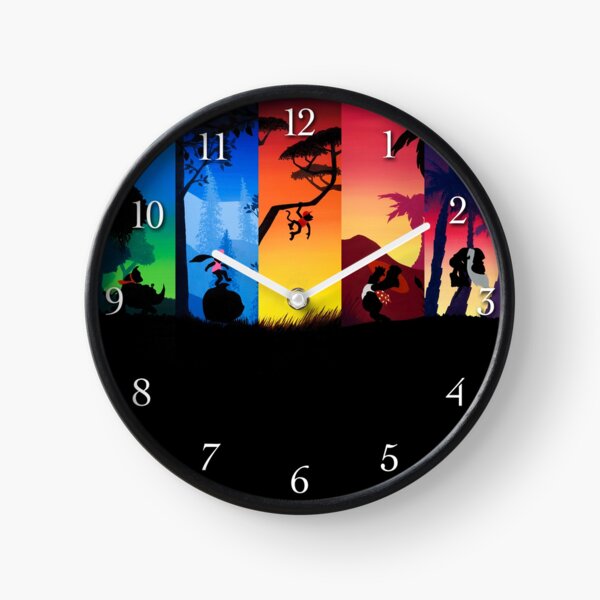 Pentaptych Silhouettes Clock
