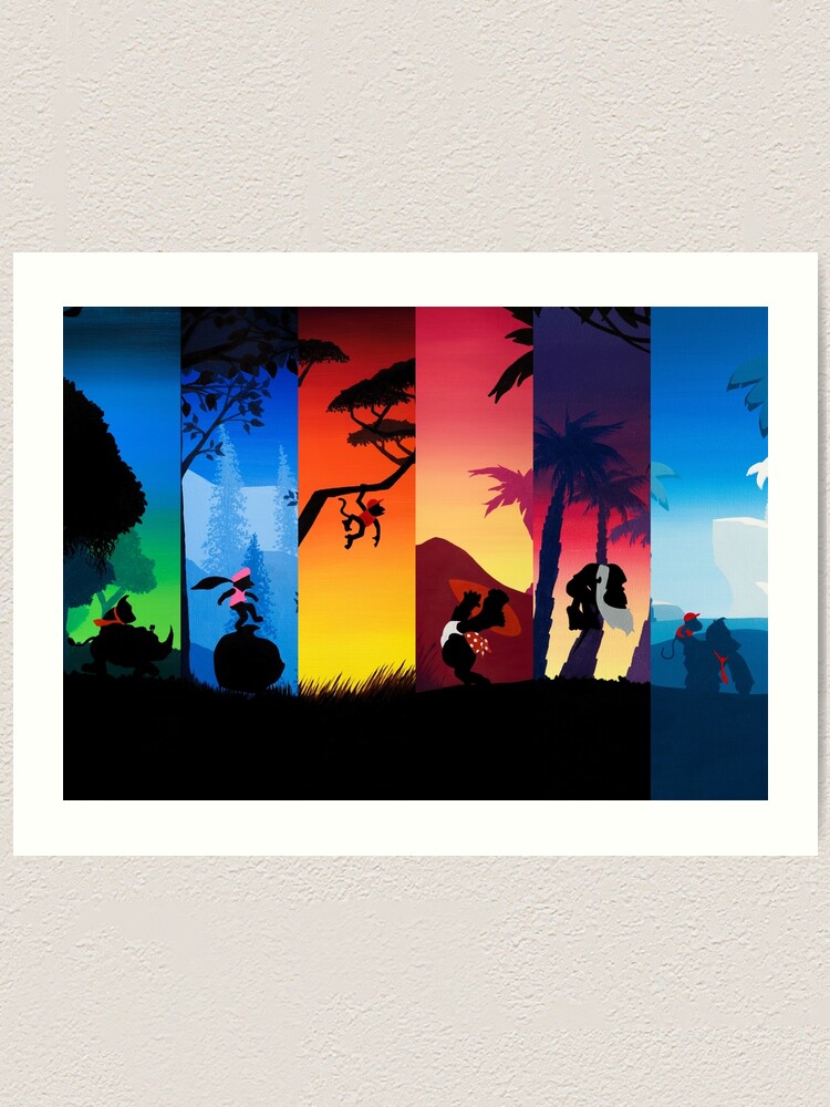 Alternate view of Hexaptych Silhouettes Art Print