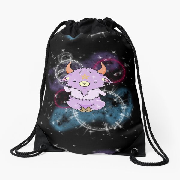 Kawaii space Baphomet Drawstring Bag
