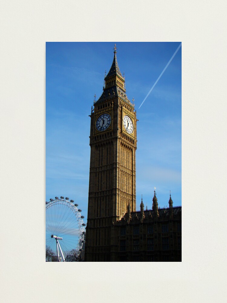 Big Ben And London Eye Perspective Photographic Print By Europaphoto Redbubble