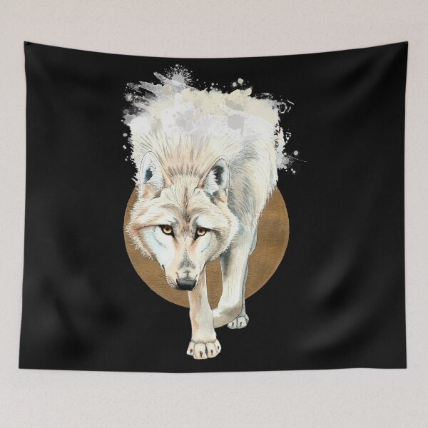 Item preview, Wolf walk watercolor painting designed and sold by Petrún Sigurðardóttir.
