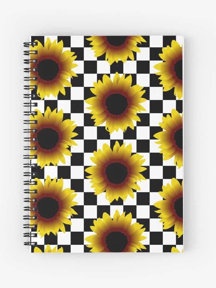 checkerboard with sunflowers