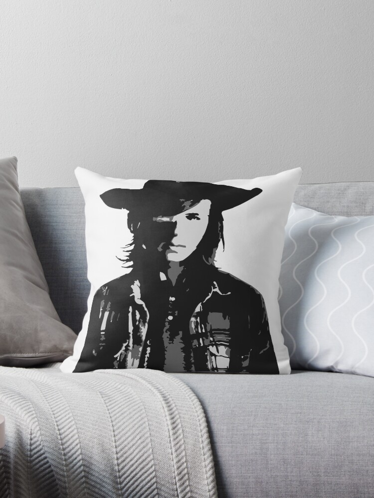 The Walking Dead Carl Grimes Profile Throw Pillow By Engyles