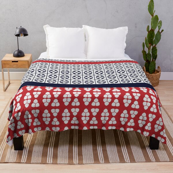 Item preview, Japanese Style Ethnic Quilt Blue and Red designed and sold by Anna Lemos.
