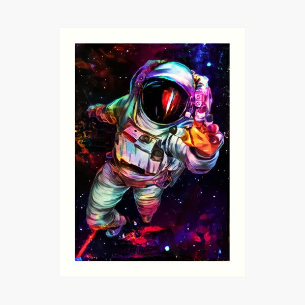 Astronauta de color profundo Lámina artística