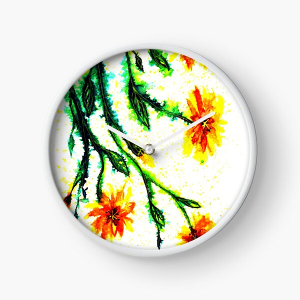 A Splash of Sunshine - Flowers Clock
