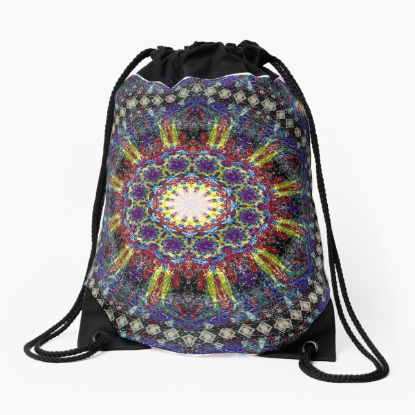 Blue Medallion Drawstring Bag