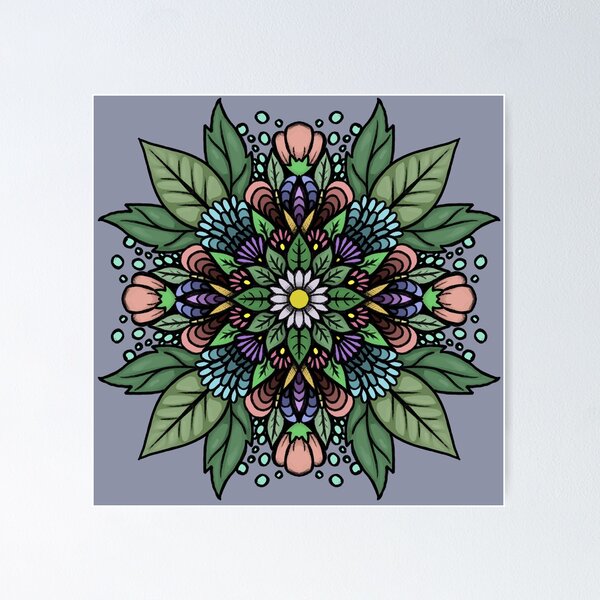 Artikelvorschau, Blumenmandala entworfen und verkauft von jaderosehere.