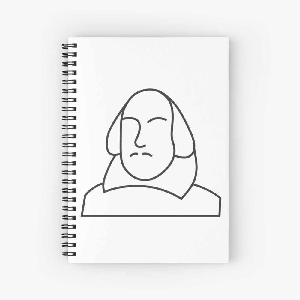 William Shakespeare Illustration Icon Spiral Notebook By Taramcallister Redbubble