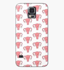 Gemusterte Happy Uterus in Weiß Hülle & Skin für Samsung Galaxy