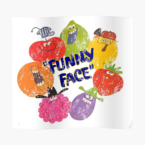 Funny Face Poster For Sale By Retrorockit Redbubble 