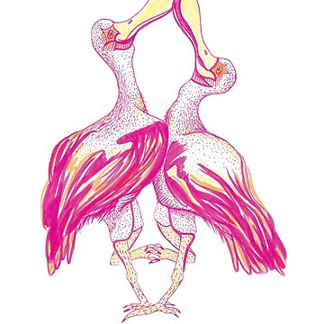 Artwork thumbnail, Tropical Spoonbills :: Pineapples and Palm Tree Lilly Pulitzer Inspired :: I love when you ruffle my feathers by tinaschofield