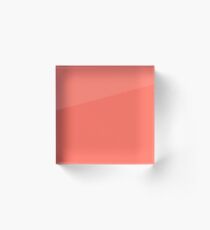 Lebende Koralle | Pantone Modefarbe des Jahres 2019 | New York und London | Einfarbig Acrylblock