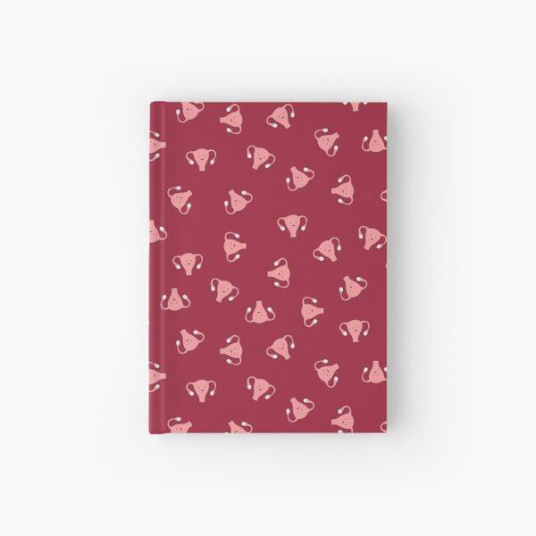Crazy Happy Uterus in Red, small repeat Hardcover Journal