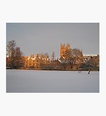 Christ Church playing fields in the snow Photographic Print