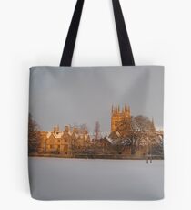 Christ Church playing fields in the snow Tote Bag