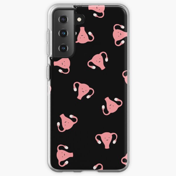 Crazy Happy Uterus in Black, Large Samsung Galaxy Soft Case