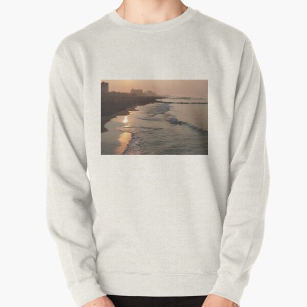 #beach, #water, #sunset, #sea, #landscape, #sand, #seascape, #dusk, #NewYorkCity, #NYC Pullover Sweatshirt