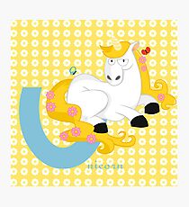 u for unicorn Photographic Print